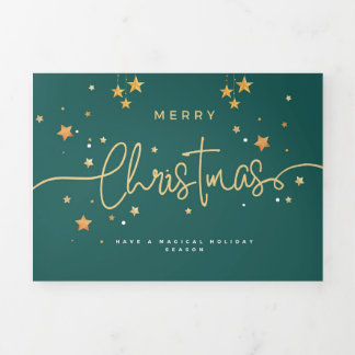 Christmas holiday Day card. Tri-Fold Holiday Card
