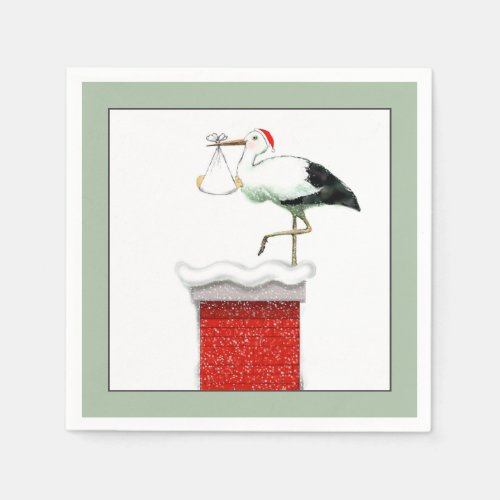 Christmas Holiday December Baby Shower Napkins