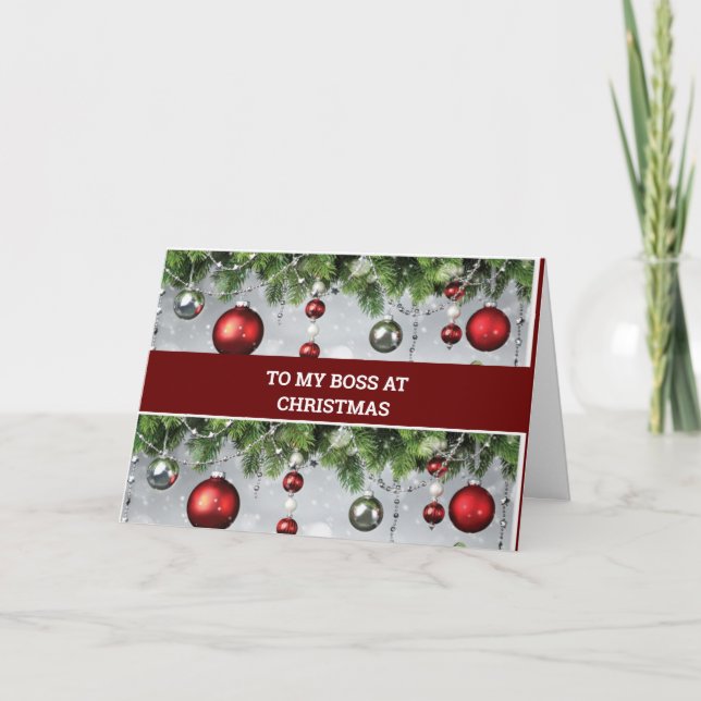 CHRISTMAS HOLIDAY DECOR "BOSS" AT CHRISTMAS CARD (Front)