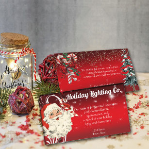 Christmas Holiday Decorating Company Business Card