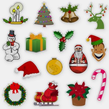 Christmas Holiday Decoration Sticker Set by kidslife at Zazzle