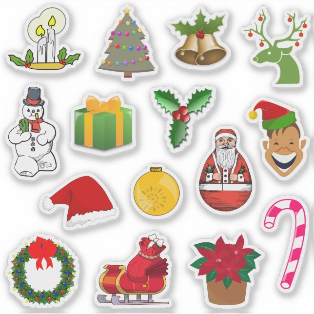 Christmas Holiday Decoration Sticker Set (Front)