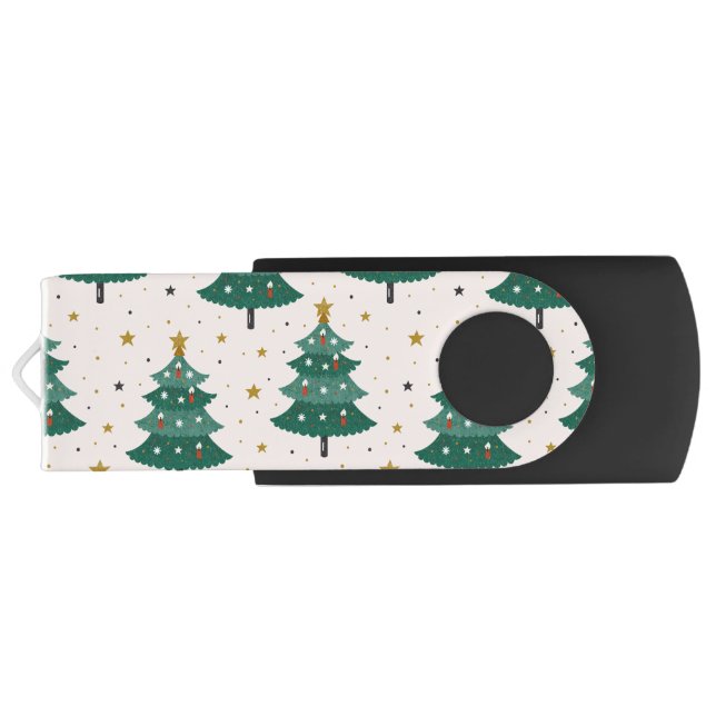 Christmas Holiday Decoration Xmas Tree Pattern Flash Drive (Back)
