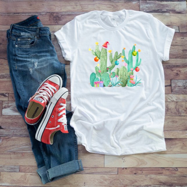 Christmas Holiday Desert Cactus Cacti Southwest T-Shirt (Creator Uploaded)