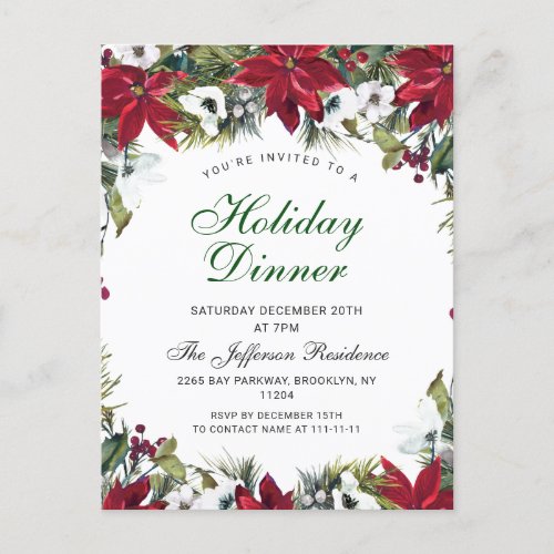 Christmas Holiday Dinner Invitation Card