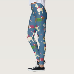 Christmas Holiday Dog Cute Doggie Leggings