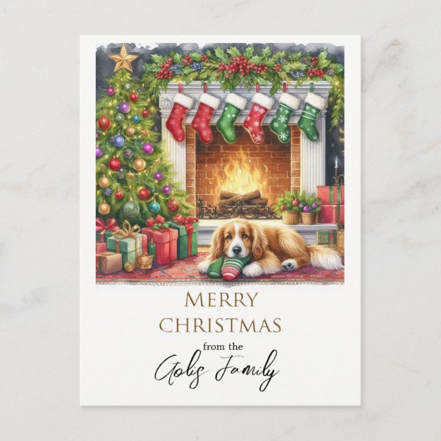 Christmas Holiday Dog Personalized  Postcard (Front)