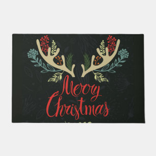 Christmas Holiday Doormat-Antlers Mooy Christmas Doormat