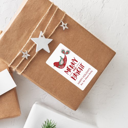 Christmas Holiday Dove Gift Label