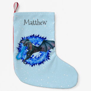 Christmas Holiday Dragon Flame Personalized Snow Small Christmas Stocking