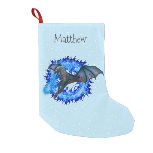 Christmas Holiday Dragon Flame Personalized Snow Small Christmas Stocking