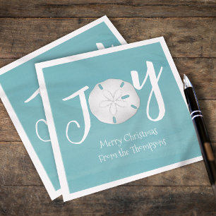 Christmas Holiday Elegant Beach Turquoise Coastal Napkins