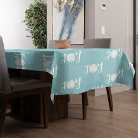 Christmas Holiday Elegant Beach Turquoise Coastal Tablecloth<br><div class="desc">This design features a Christmas holiday elegant simple beach table runner with a nautical coastal sea ocean life theme, a sand dollar joy minimalist teal, trendy stylish calligraphy script font, turquoise teal blue tropical island, with a modern simple typography unique text, Christmas holiday beach disposable paper, Christmas holiday beach table...</div>