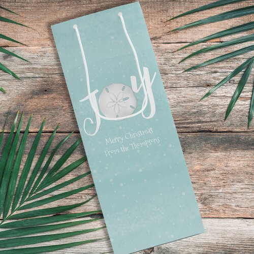 Christmas Holiday Elegant Beach Turquoise Coastal Wine Gift Bag