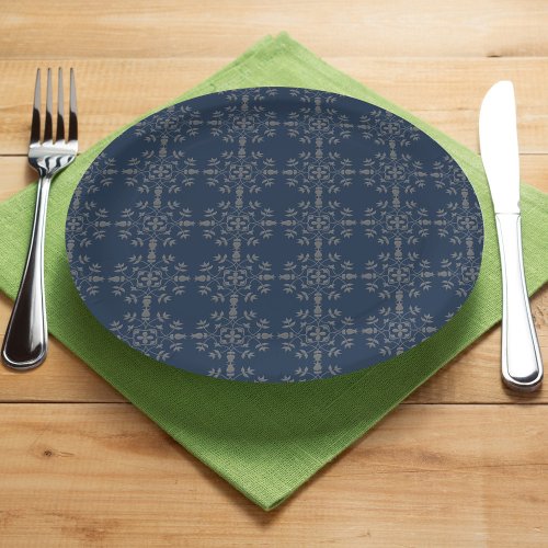 Christmas Holiday Elegant Classic Navy Blue  Paper Plates