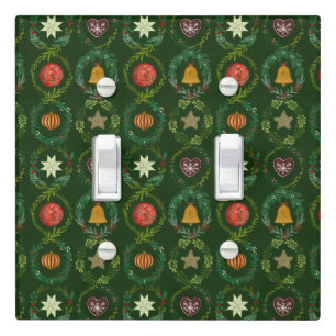 Christmas Holiday elegant Nordic Wreath Light Switch Cover