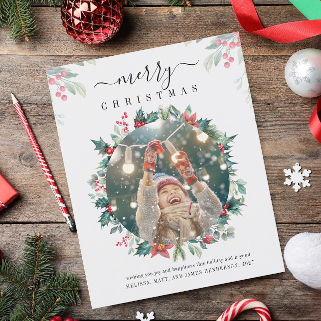 Christmas Holiday Elegant Photo Card (Christmas Photo Holiday Elegant Festive Card)