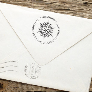 Christmas Holiday Elegant Simple Winter Snowflake Self-inking Stamp