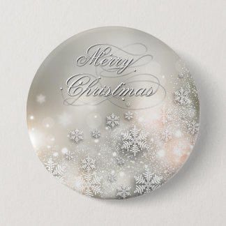 Christmas Holiday Elegant Snowflake Button