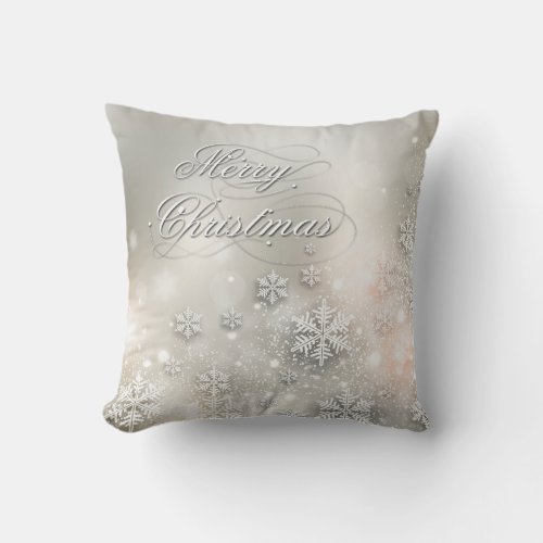 Christmas Holiday Elegant Snowflake Pillow
