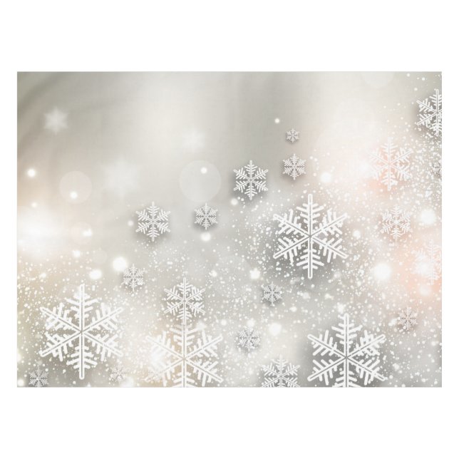Christmas Holiday Elegant Snowflake Tablecloth (Front (Horizontal))