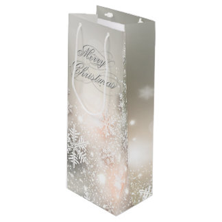 Christmas Holiday Elegant Snowflake Wine Gift Bag