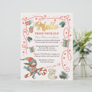 Christmas Holiday Elf Return Letter Invitation