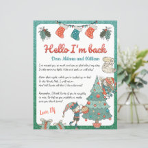 Christmas Holiday Elf Return Letter Invitation