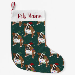 Christmas Holiday English Bulldog Small Christmas Stocking
