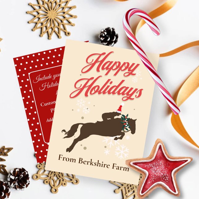 Christmas Holiday Equestrian Horse Invitation (Experience the magic of Winter and the holidays through this bold equestrian design!
Customize these)