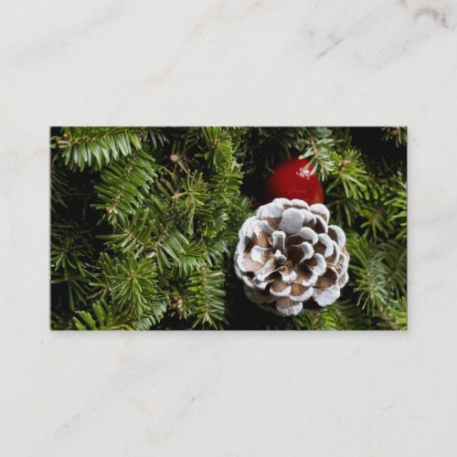 Christmas Holiday Evergreen Decoration Background Business Card Template
