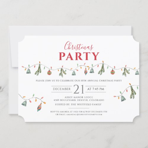 Christmas Holiday Family Party Modern Rustic Invitation