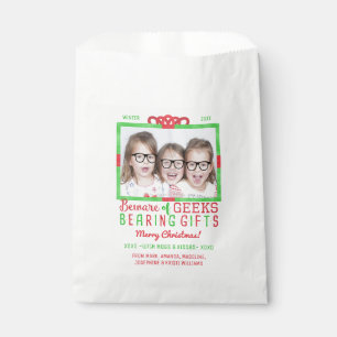 Christmas Holiday Family Photo Funny Geeks Favor Bag