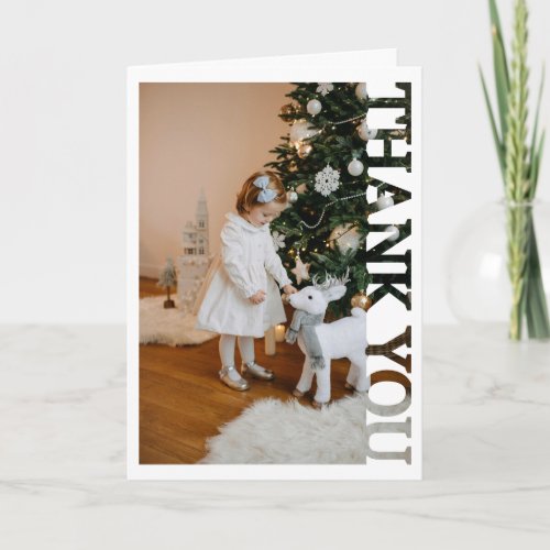 Christmas holiday family  Photo Thank You Card