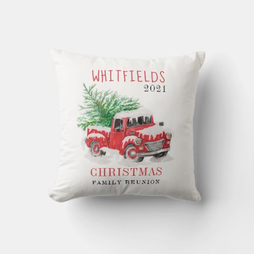 Christmas Holiday Family Reunion Custom Throw Pillow