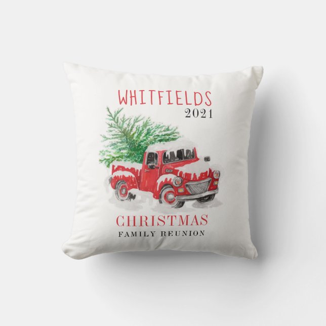 Christmas Holiday Family Reunion Custom Throw Pillow (Front)