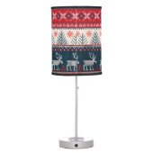 Christmas Holiday Faux Knit Pattern Nordic Theme Table Lamp (Back)
