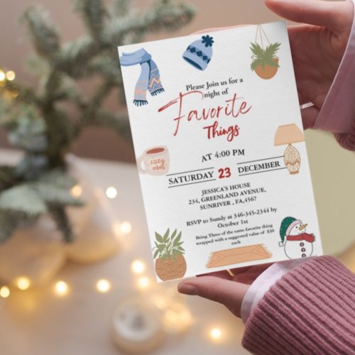 Christmas Holiday Favorite things festive favorite Invitation