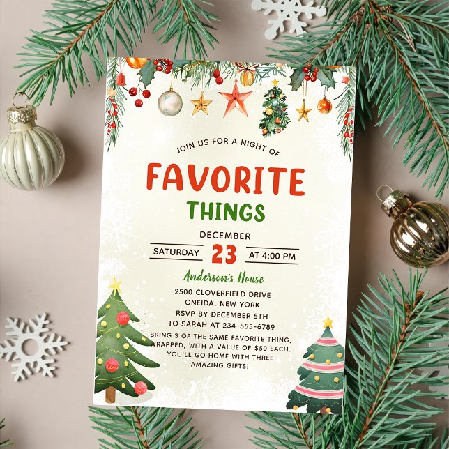 Christmas Holiday Favorite Things Party Invitation (Creator Uploaded)