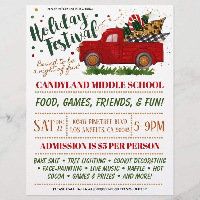 Christmas Holiday Festival Boutique Flyer (Front)