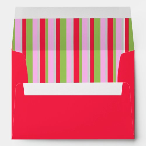 Christmas Holiday Festive Cute Colorful Striped  Envelope