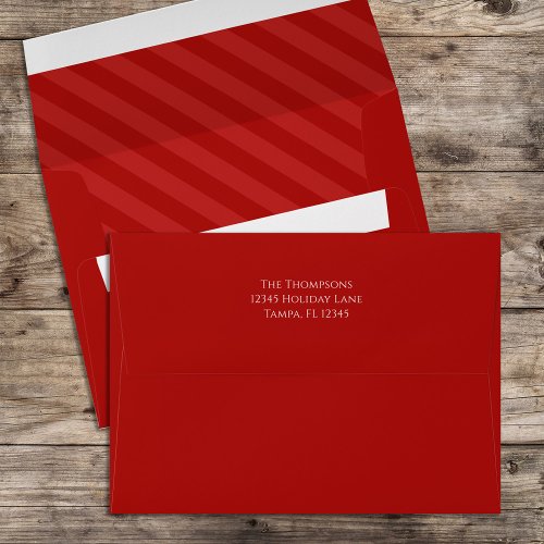 Christmas Holiday Festive Cute Red Striped  Envelope