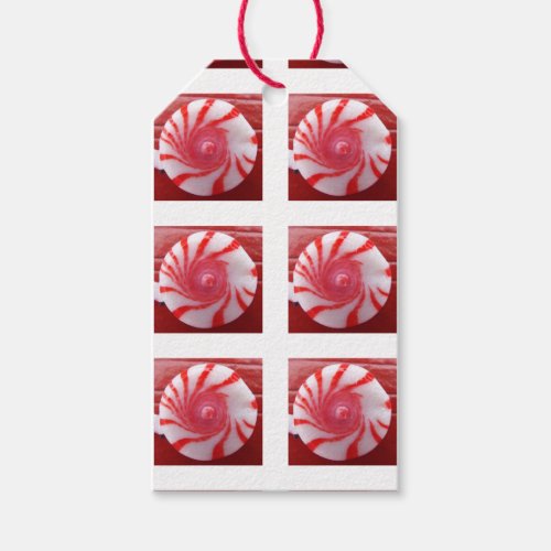Christmas Holiday festive peppermint swirl candy Gift Tags