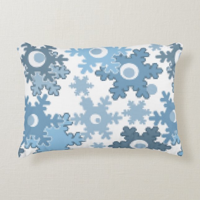 Christmas holiday festive winter snowflakes bright accent pillow (Front)
