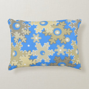 Christmas holiday festive winter snowflakes bright accent pillow