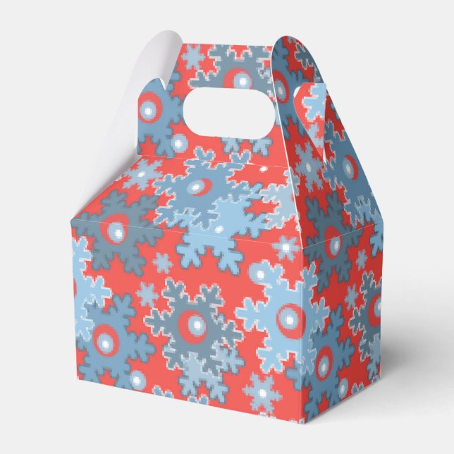 Christmas holiday festive winter snowflakes bright favor boxes (Front Side)