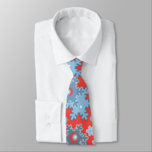Christmas holiday festive winter snowflakes bright neck tie