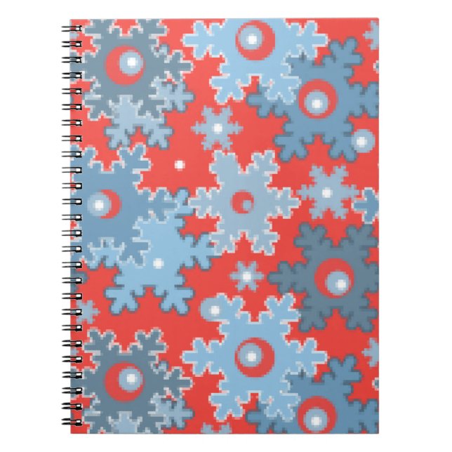 Christmas holiday festive winter snowflakes bright notebook (Front)