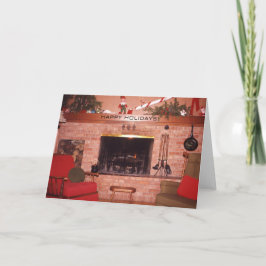 Christmas Holiday Fireplace Card