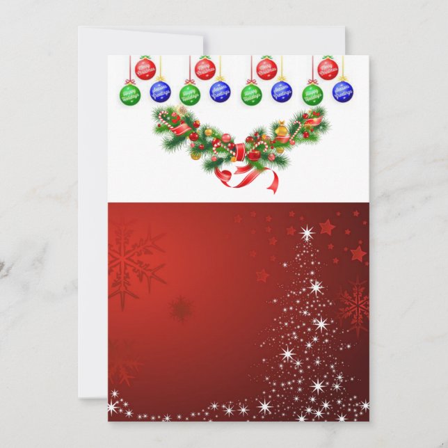 Christmas Holiday Flat Greeting Card (Front)